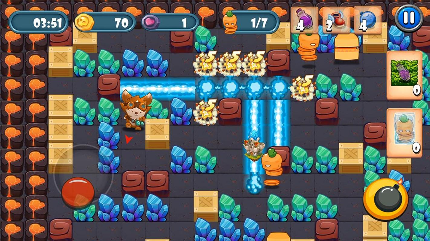 炸弹人之战:英雄冒险游戏截图1