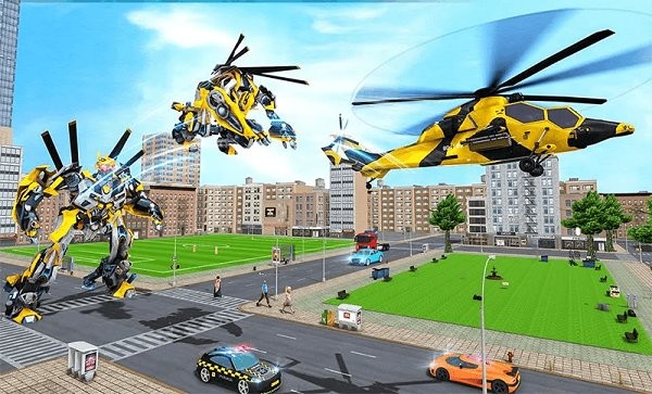 机器人变形直升机游戏截图1